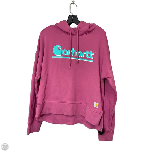 Sweatshirt Hoodie By Carhartt In Pink, Size: M