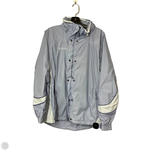 Jacket Windbreaker By Columbia In Blue, Size: L