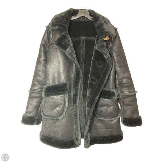 Coat Faux Fur & Sherpa By Clothes Mentor In Black, Size: L