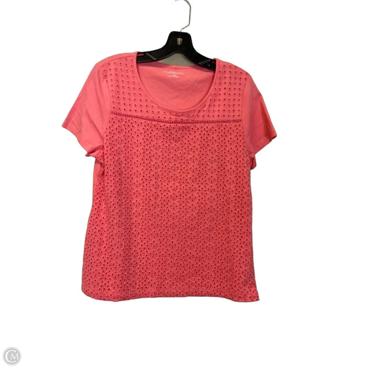Top Short Sleeve By Croft And Barrow In Pink, Size: M