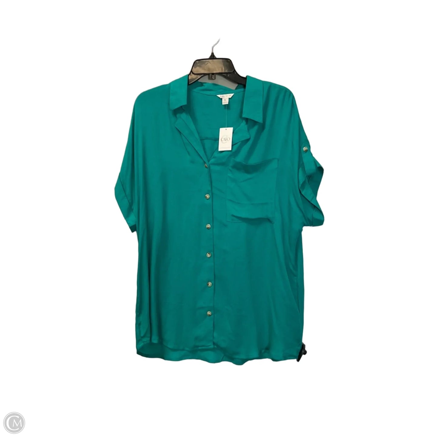 Top Short Sleeve By Cato In Teal, Size: Xl
