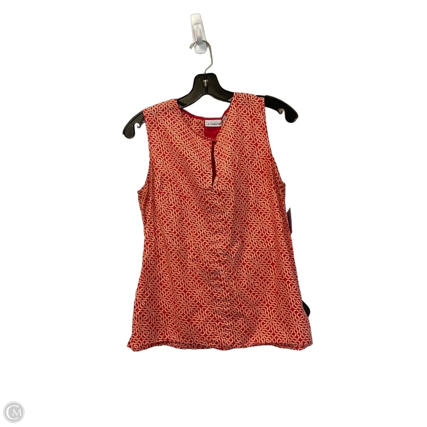 Top Sleeveless By Liz Claiborne In Orange & Red, Size: M