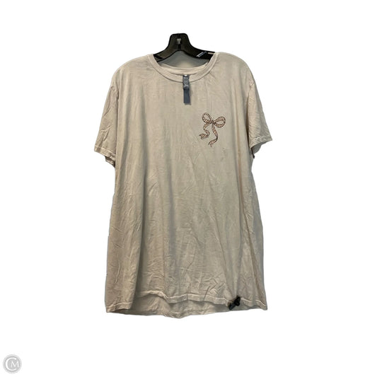 Top Short Sleeve By Simply Southern In Tan, Size: Xl