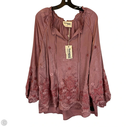 Top Long Sleeve By Savanna Jane In Purple, Size: 3x
