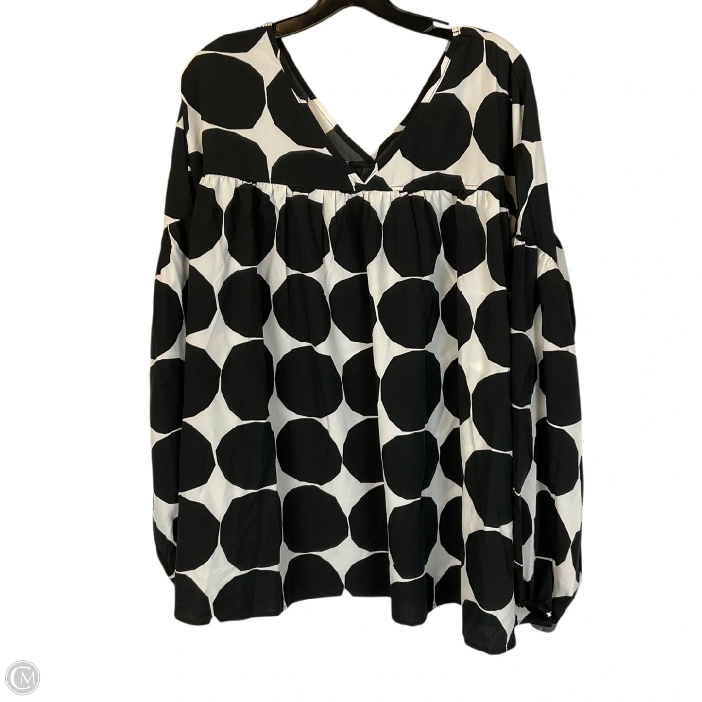 Top Long Sleeve By Chicsoul In Black & White, Size: 3x
