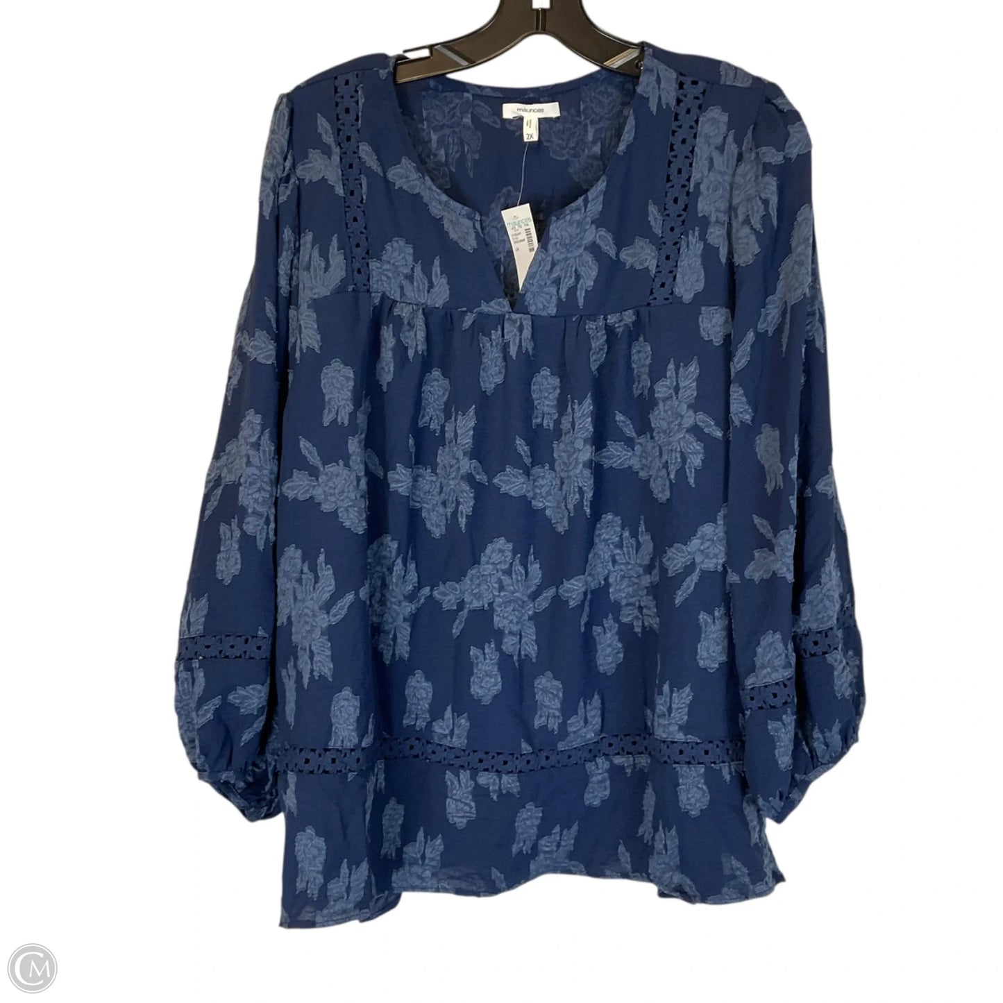 Top Long Sleeve By Maurices In Blue, Size: 2x
