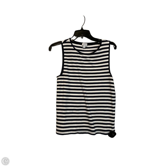 Top Sleeveless By J. Crew In Blue & White, Size: L