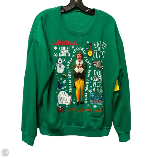Sweatshirt Crewneck By Clothes Mentor In Green, Size: L