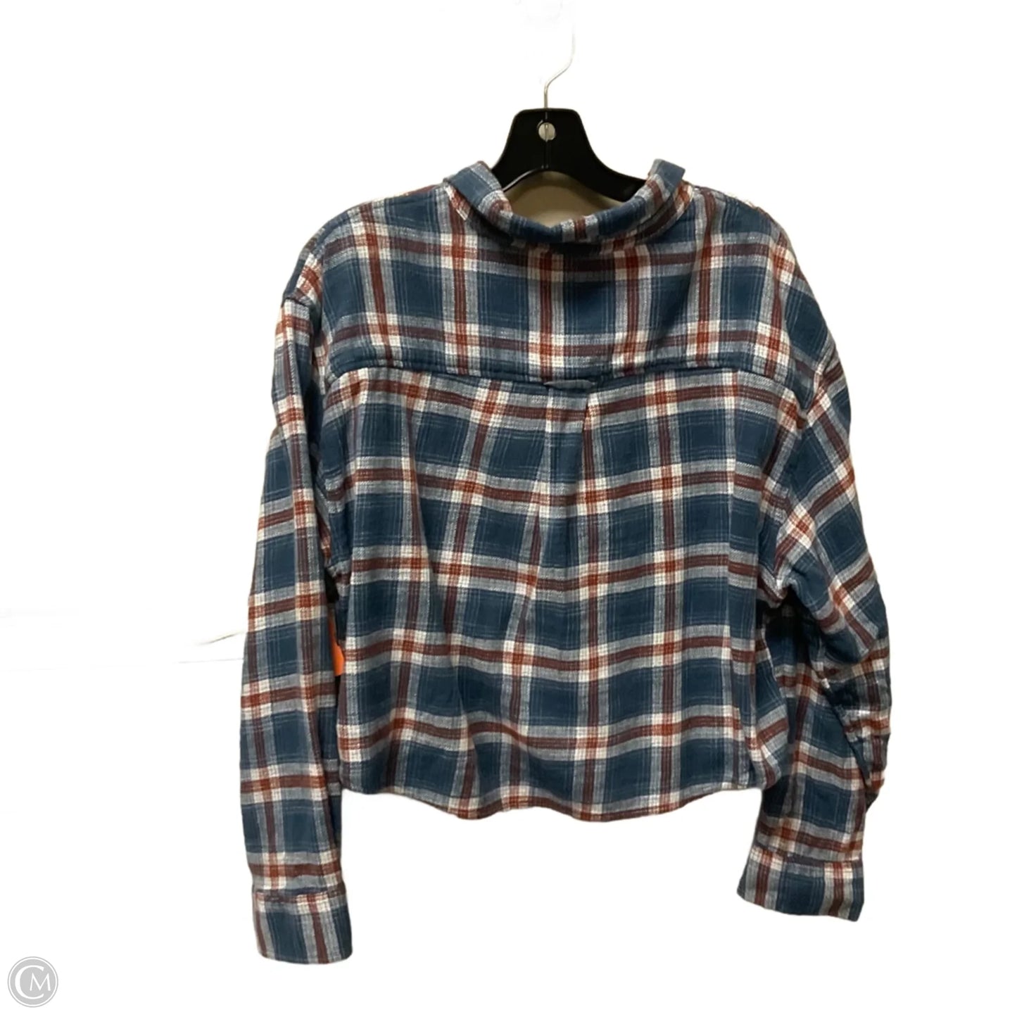 Top Long Sleeve By American Eagle In Plaid Pattern, Size: L