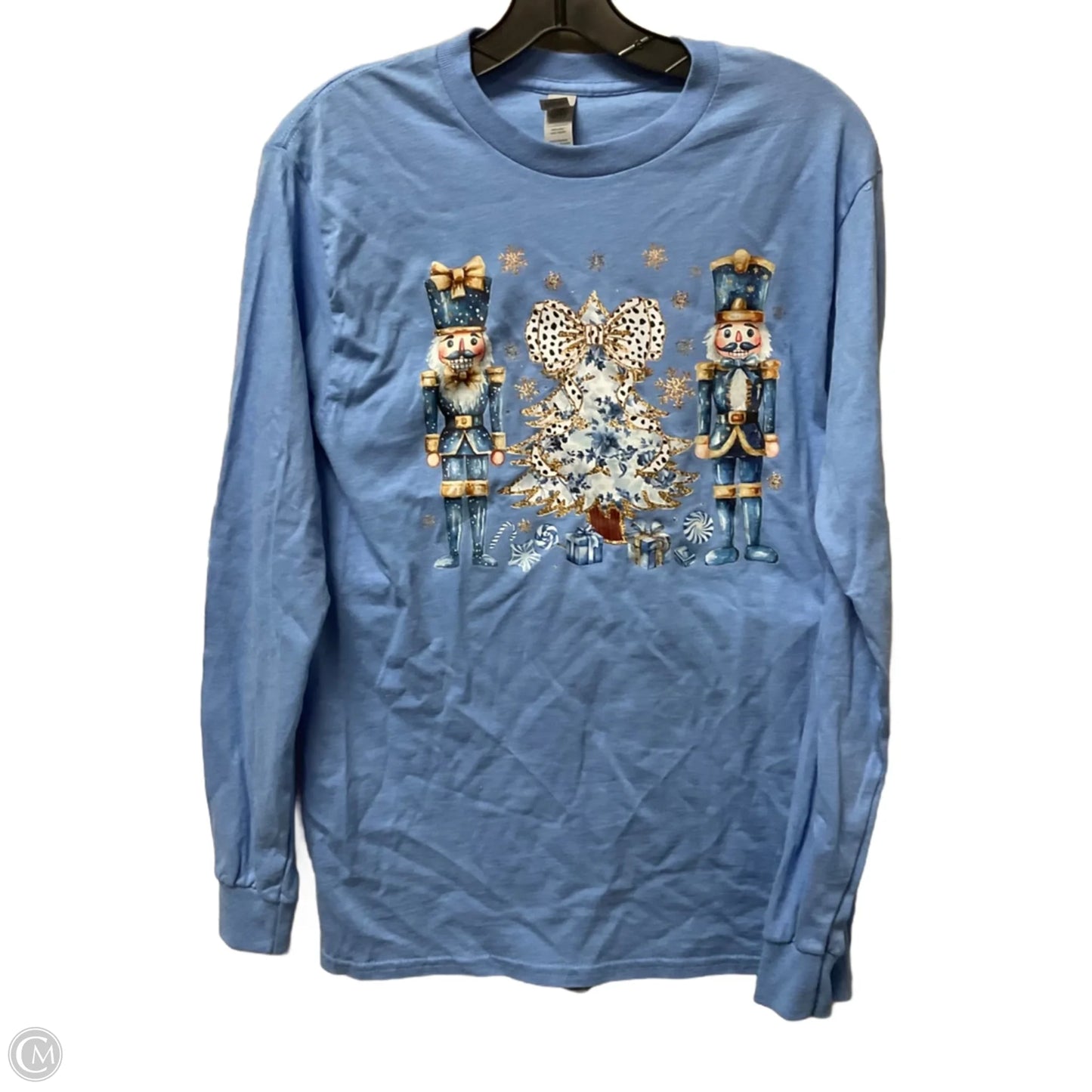 Top Long Sleeve By Gildan In Blue, Size: S