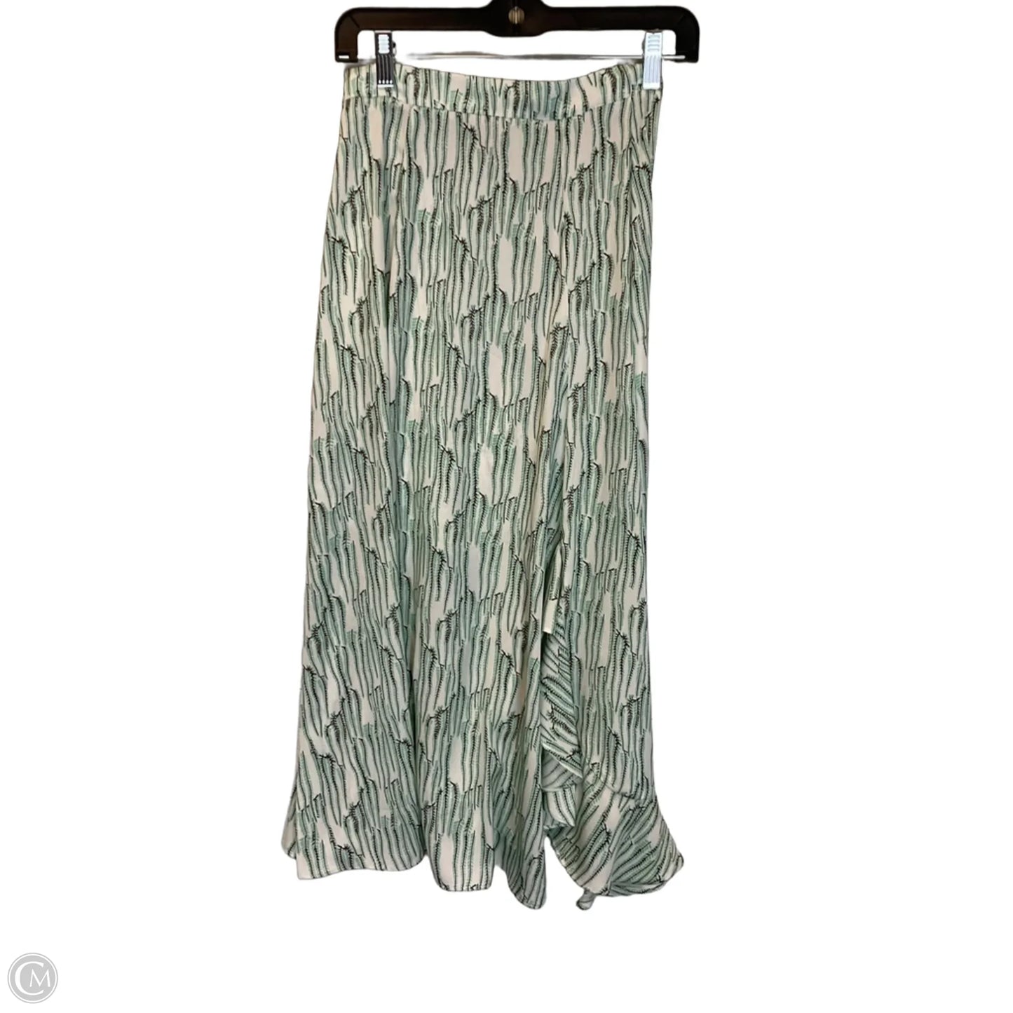 Skirt Maxi By Top Shop In Green & White, Size: 2