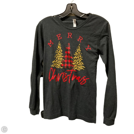 Top Long Sleeve By Bella + Canvas In Grey, Size: Xs