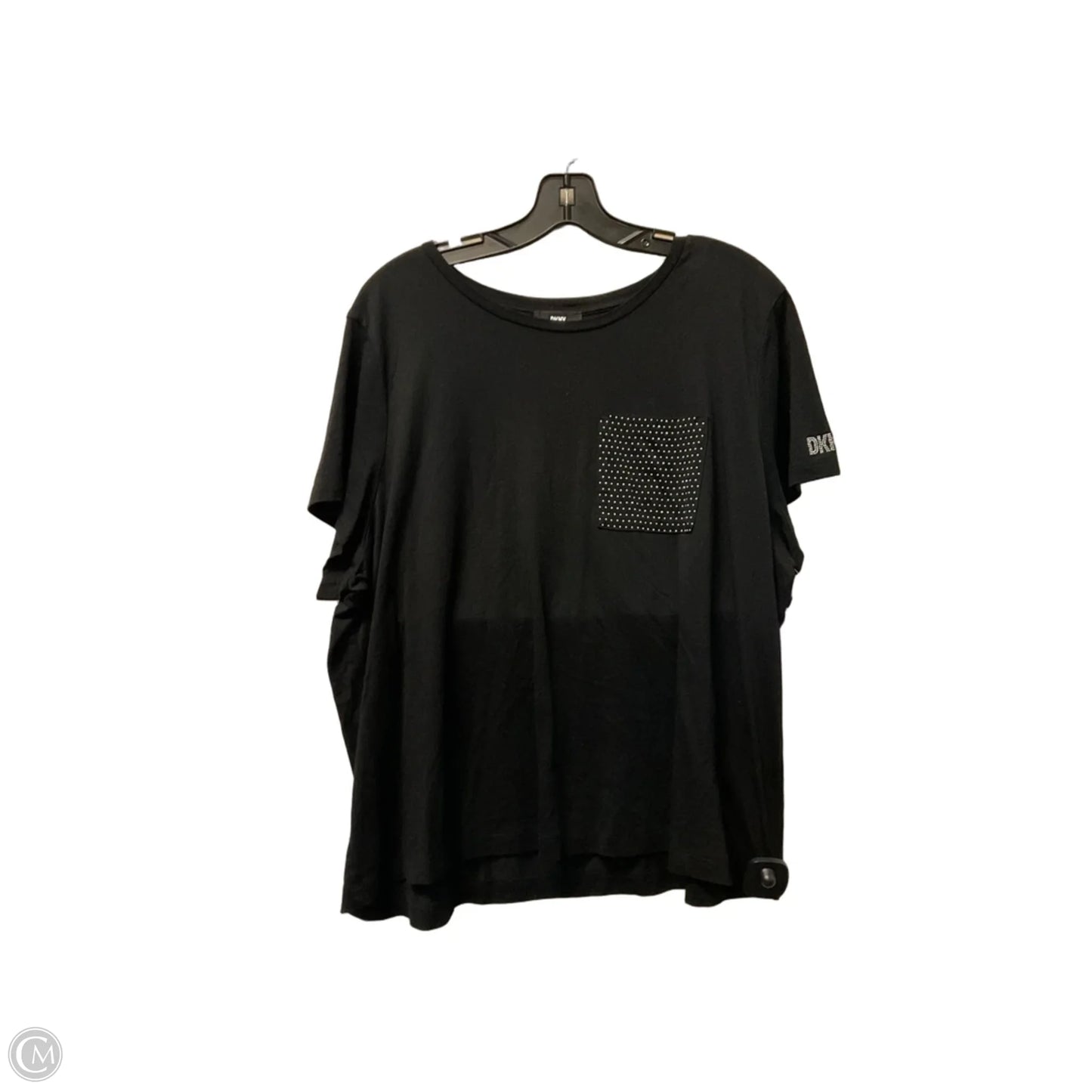 Top Short Sleeve By Dkny In Black, Size: 1x
