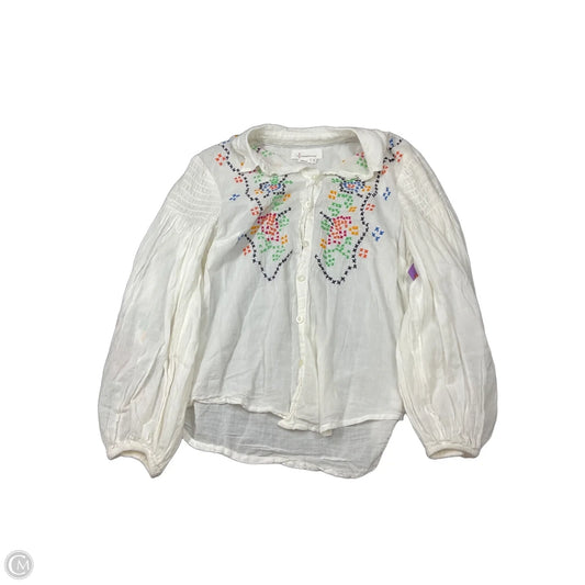 Top Long Sleeve By Anthropologie In White, Size: Xs