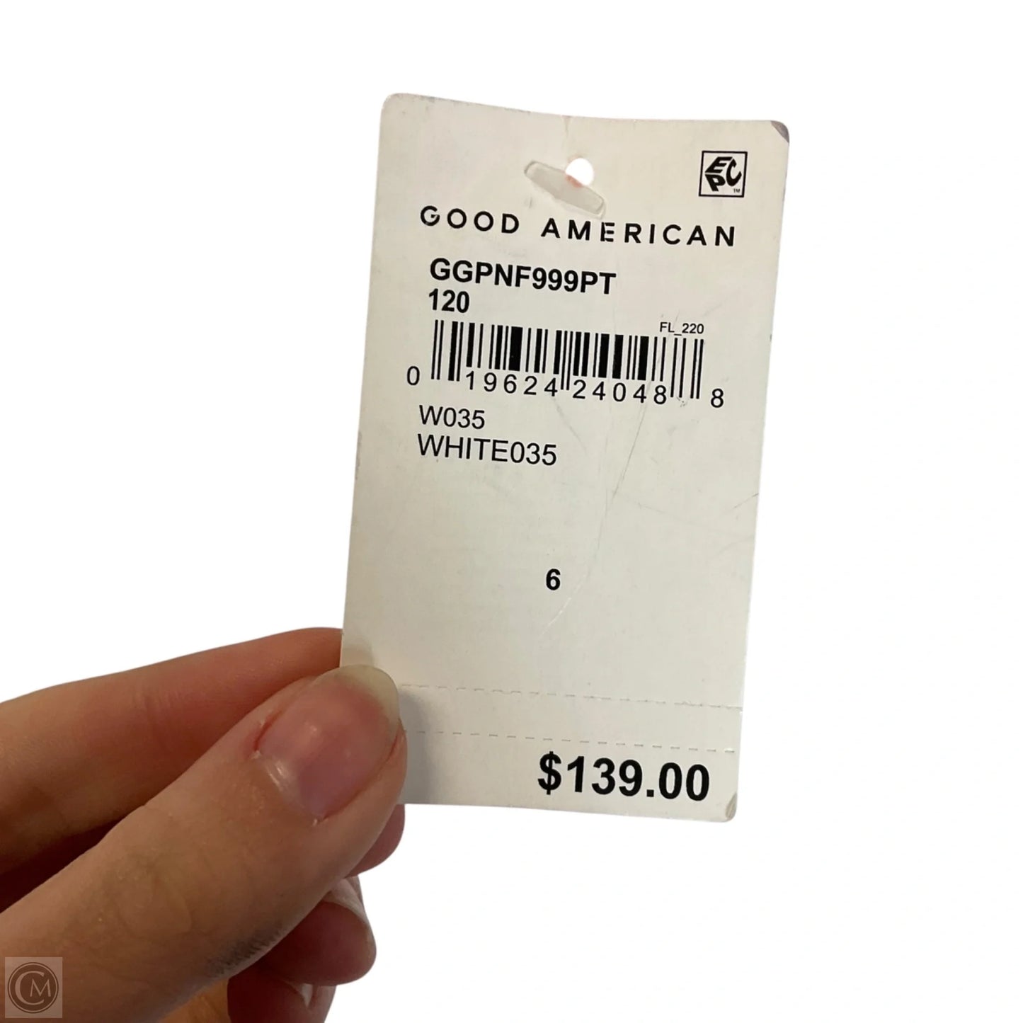 Jeans Straight By Good American In White Denim, Size: 6