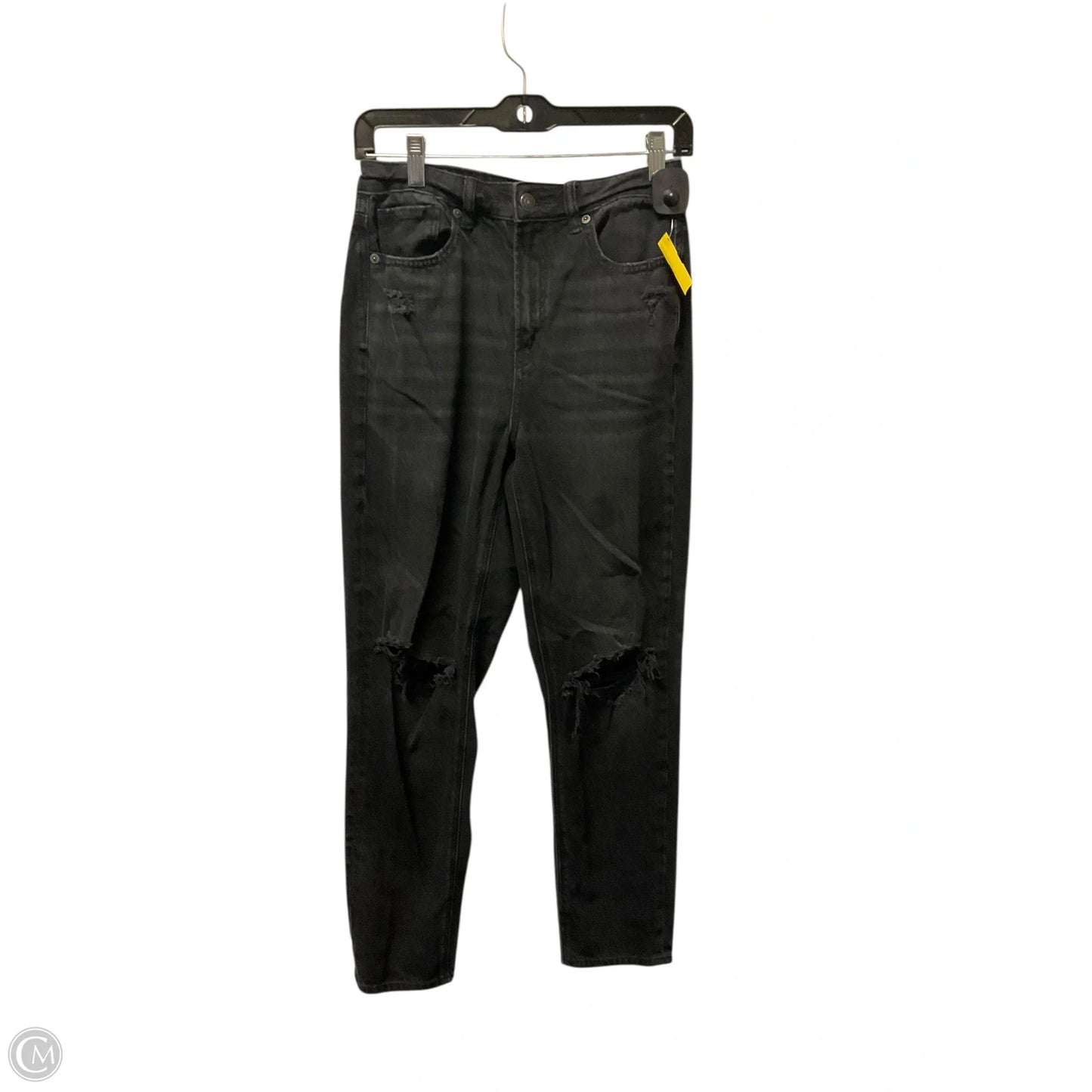 Jeans Boyfriend By American Eagle In Black Denim, Size: 4