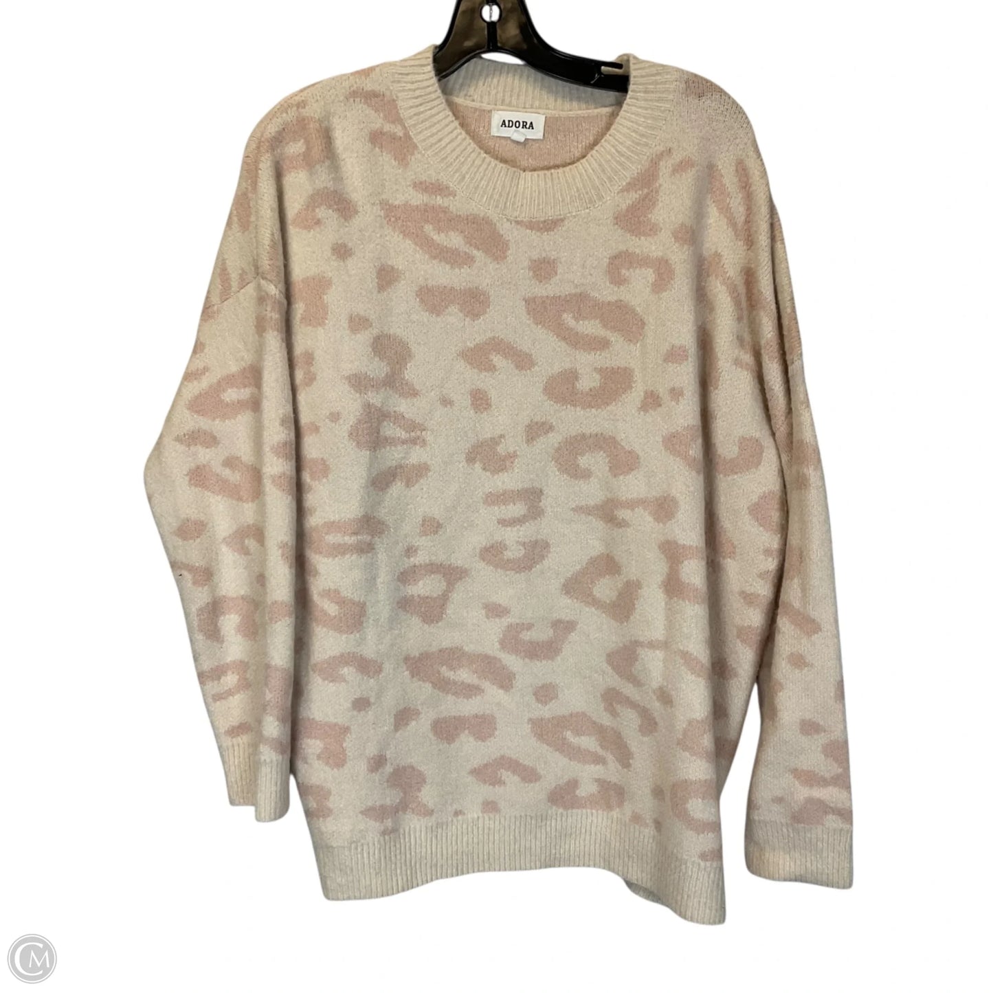 Sweater By Adora In Cream & Pink, Size: L