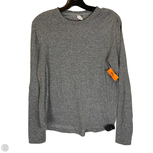 Athletic Top Long Sleeve Collar By Lululemon In Grey, Size: 6