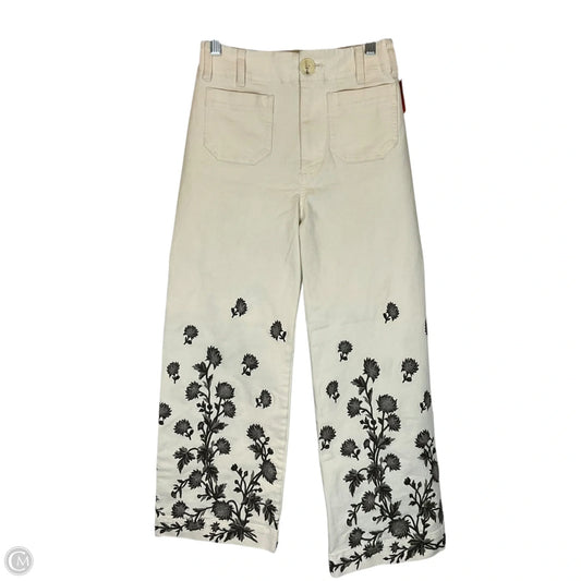 Jeans Wide Leg By Maeve In Cream Denim, Size: 2 (25)