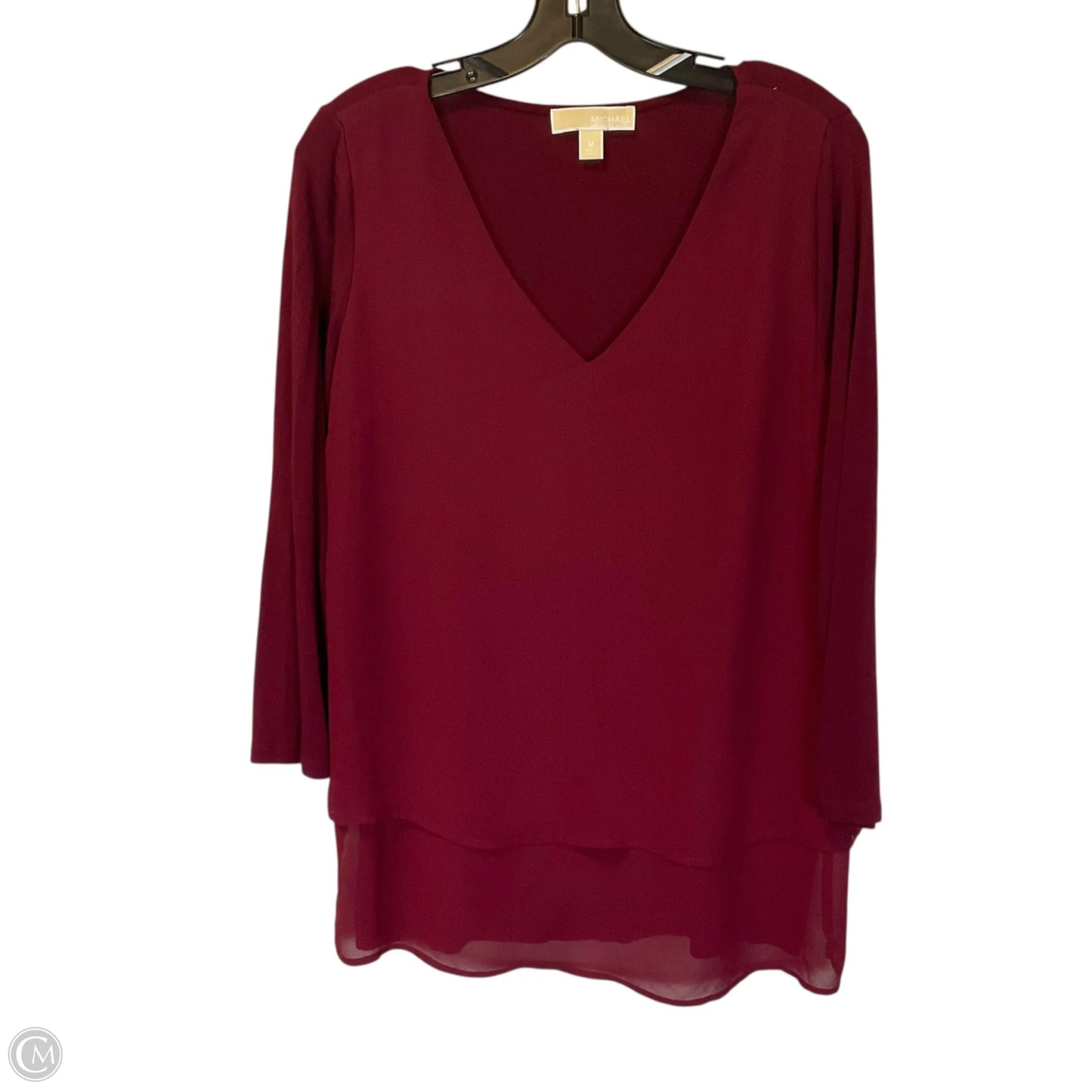 Top Long Sleeve By Michael By Michael Kors In Red, Size: M
