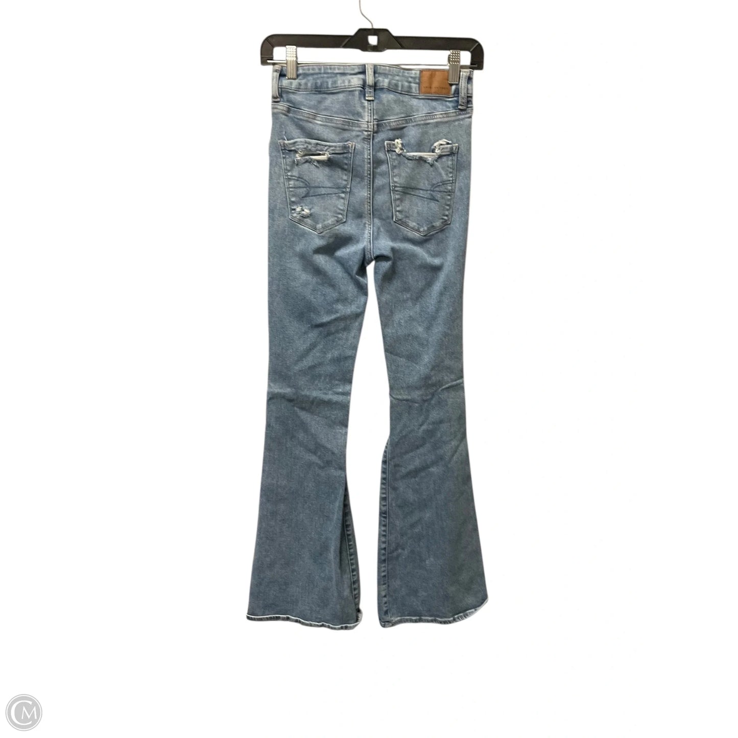 Jeans Flared By American Eagle In Blue Denim, Size: 4