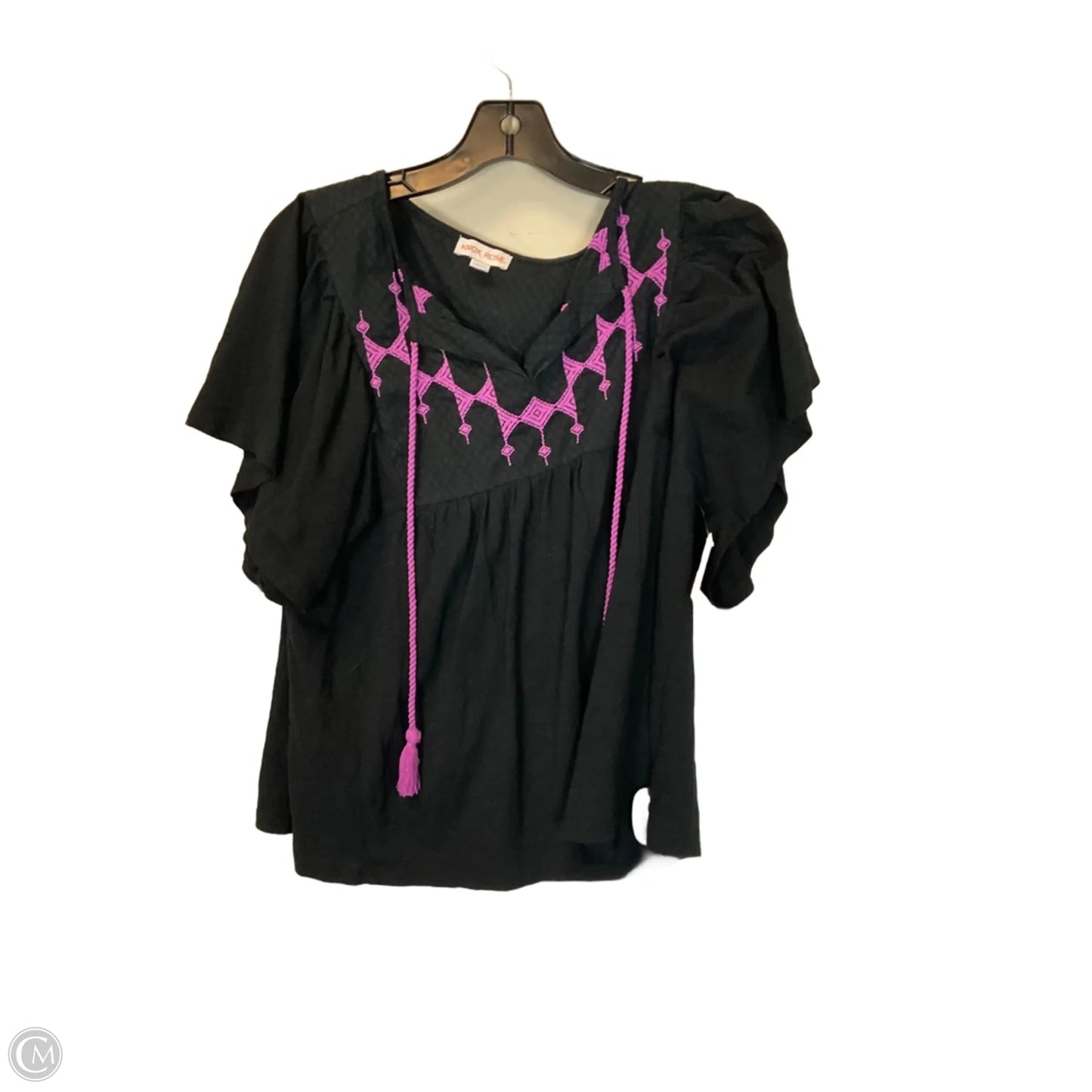 Top Short Sleeve Basic By Knox Rose In Black, Size: M