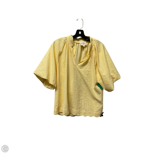 Top Short Sleeve Basic By Umgee In Yellow, Size: M