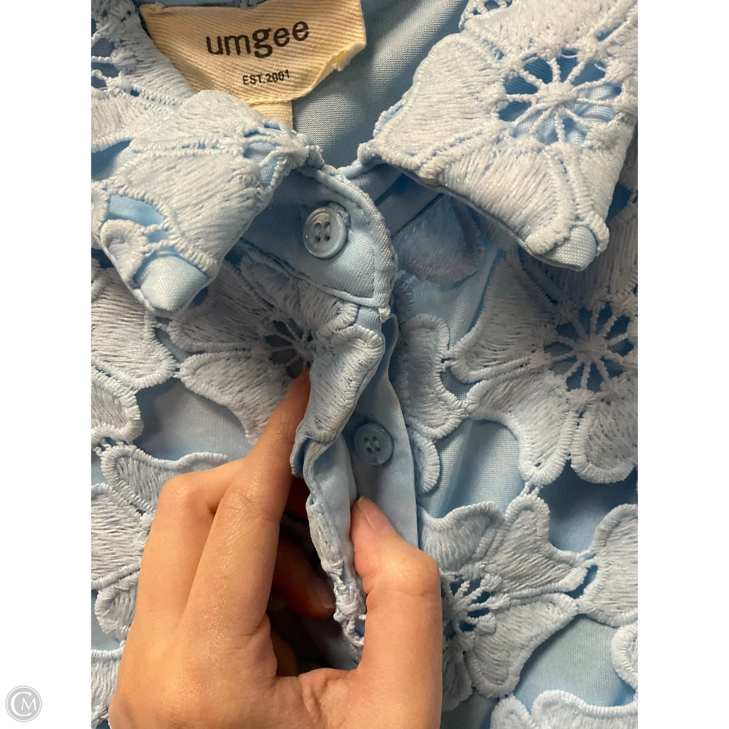 Top Short Sleeve Basic By Umgee In Blue, Size: L