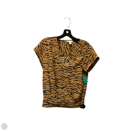 Top Short Sleeve Basic By Nine West In Animal Print, Size: S