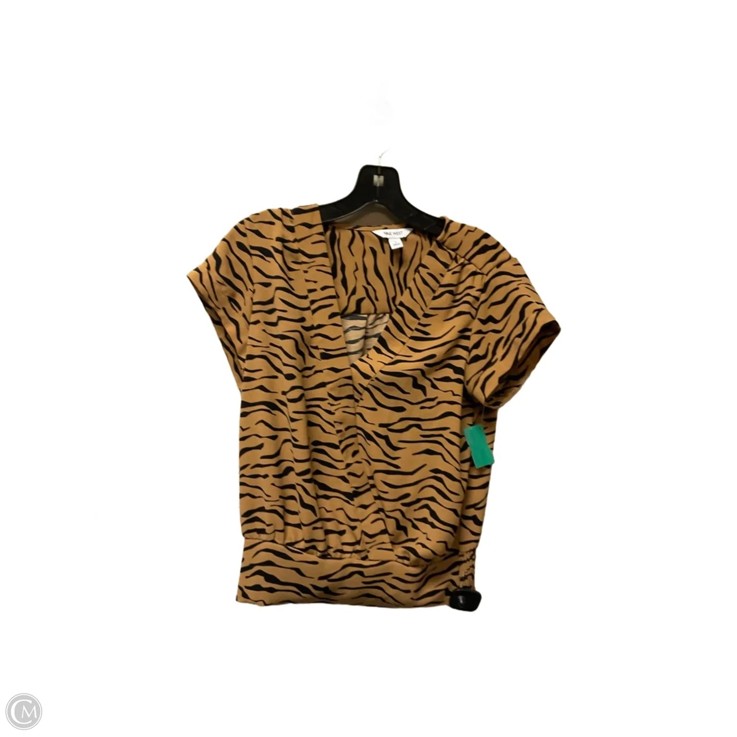 Top Short Sleeve Basic By Nine West In Animal Print, Size: S