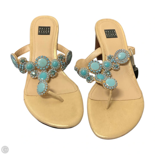 Sandals Heels Block By White House Black Market In Blue, Size: 8