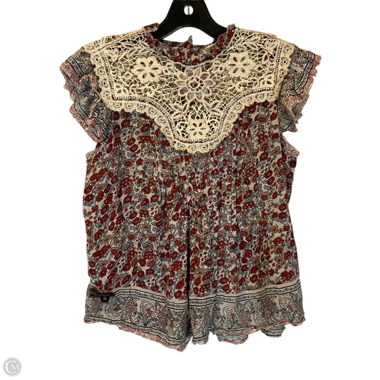 Top Short Sleeve By Anthropologie In Red, Size: Xs