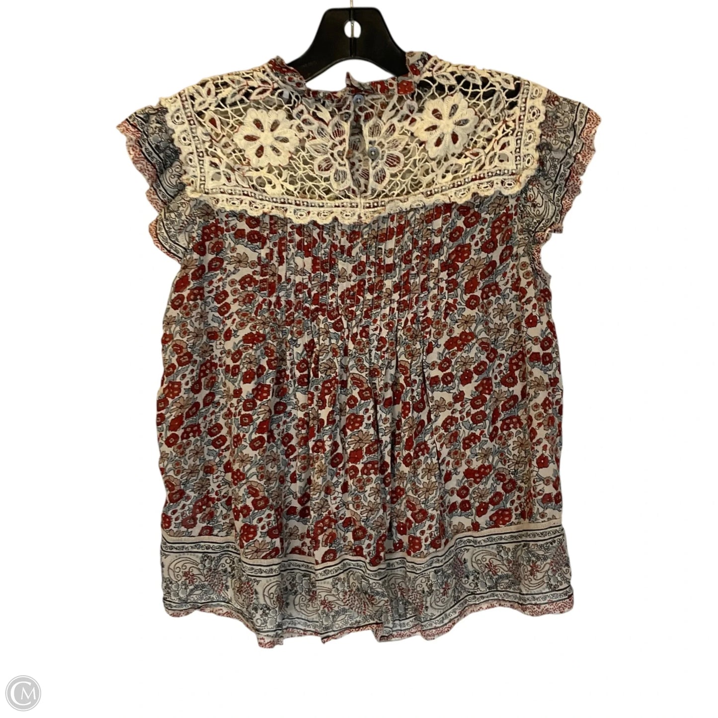 Top Short Sleeve By Anthropologie In Red, Size: Xs
