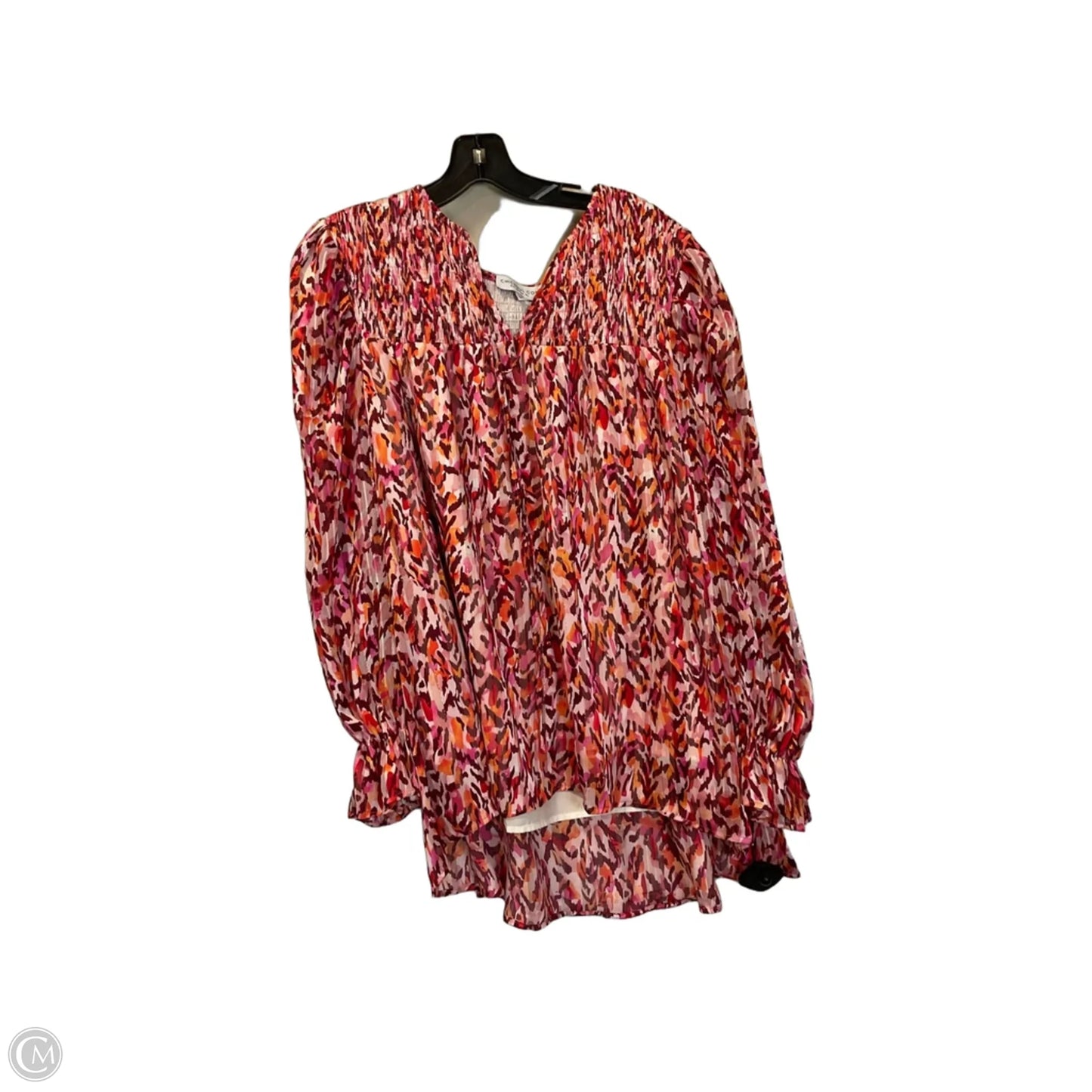 Top Long Sleeve Basic By Chicsoul In Red, Size: 3x