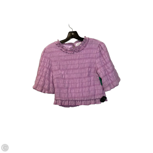 Top Short Sleeve Basic By Vestique In Purple, Size: L