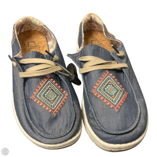 Shoes Flats By Hey Dude In Blue, Size: 9