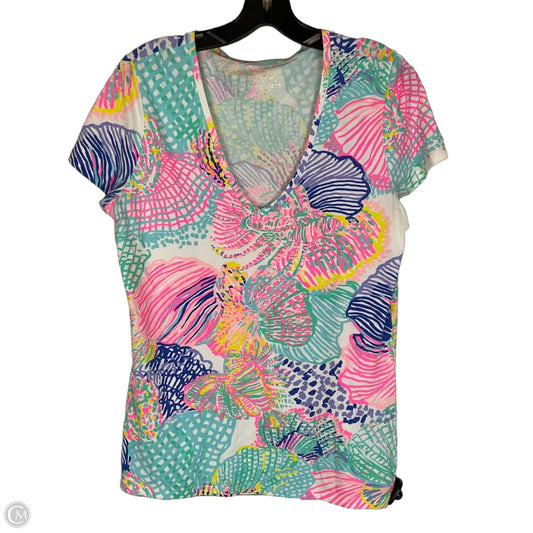 Top Short Sleeve Designer By Lilly Pulitzer In Multi-colored, Size: M