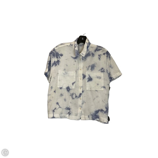 Top Short Sleeve Basic By Madewell In Blue & White, Size: S