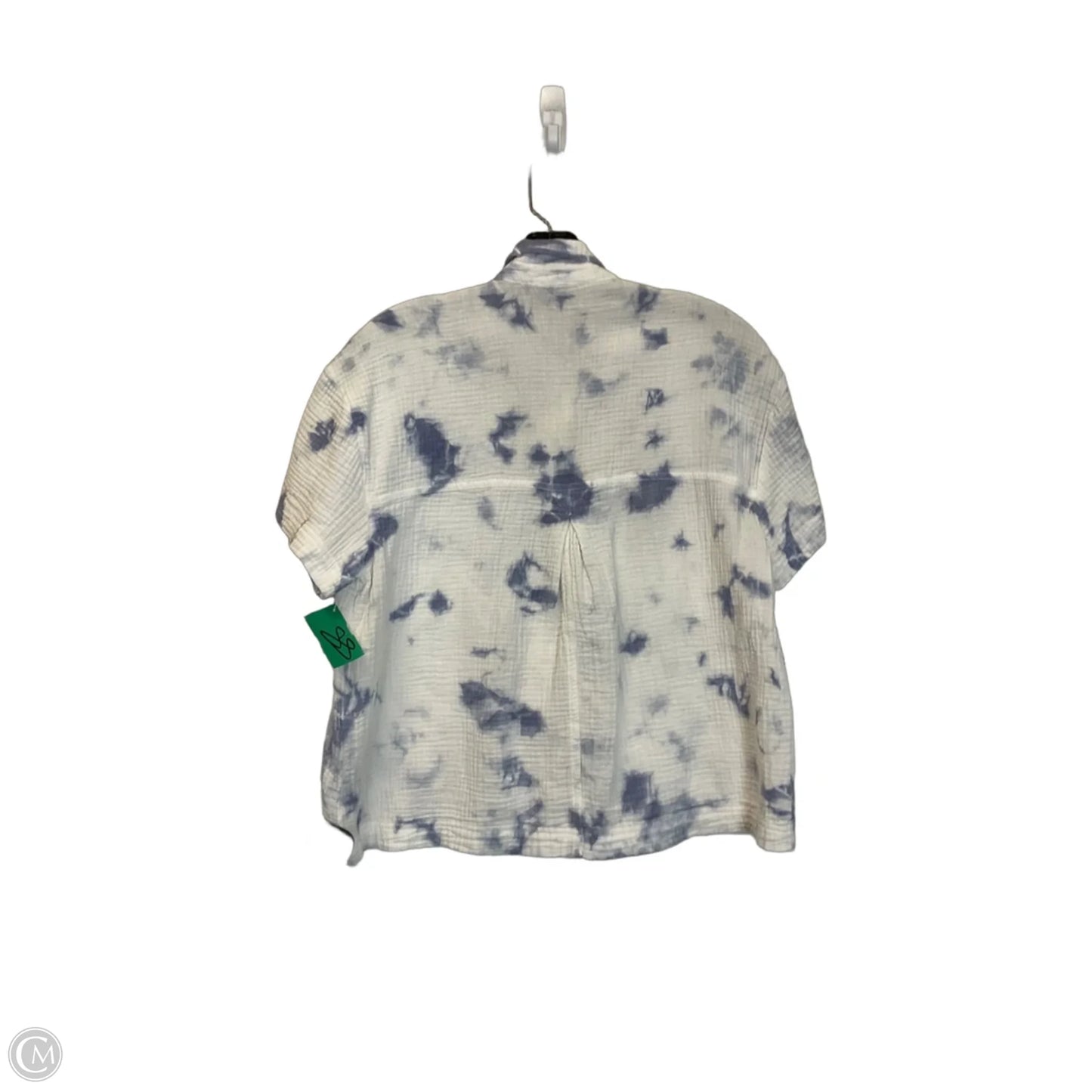 Top Short Sleeve Basic By Madewell In Blue & White, Size: S