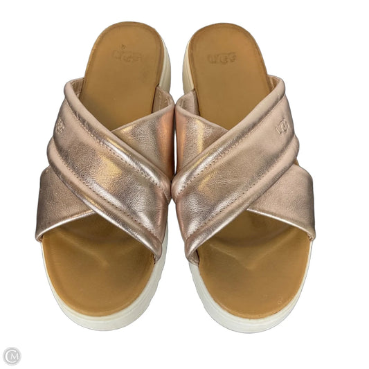 Sandals Designer By Ugg In Pink, Size: 8