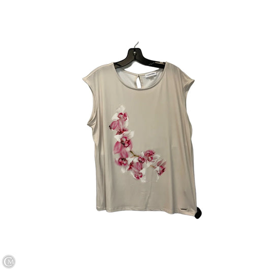 Top Sleeveless Basic By Calvin Klein In Cream, Size: Xl