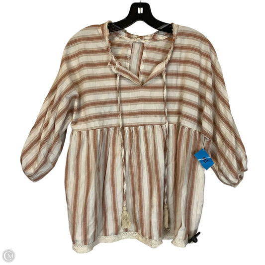 Top 3/4 Sleeve By Easel In Tan, Size: S