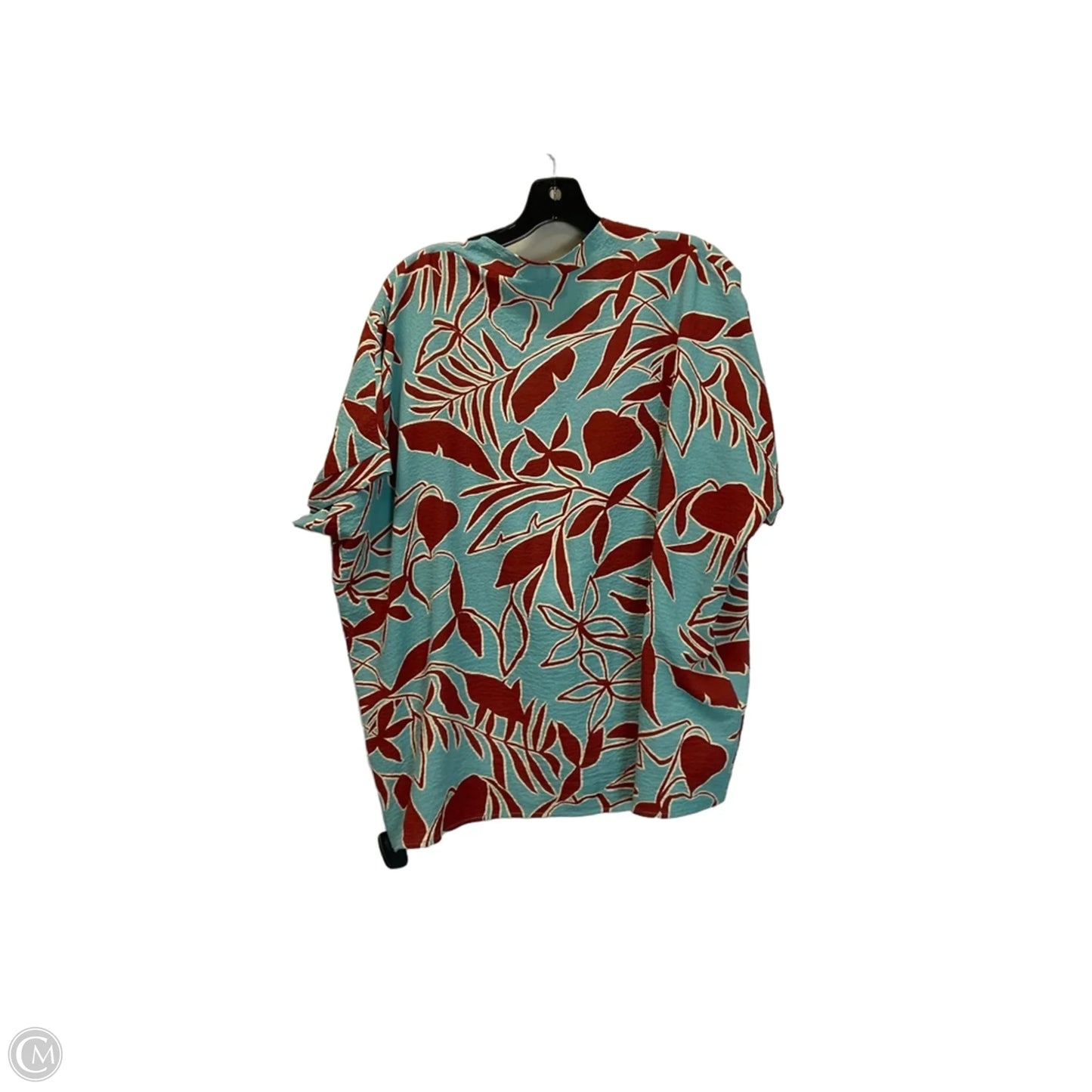 Top Short Sleeve By Hudson In Green & Orange, Size: L