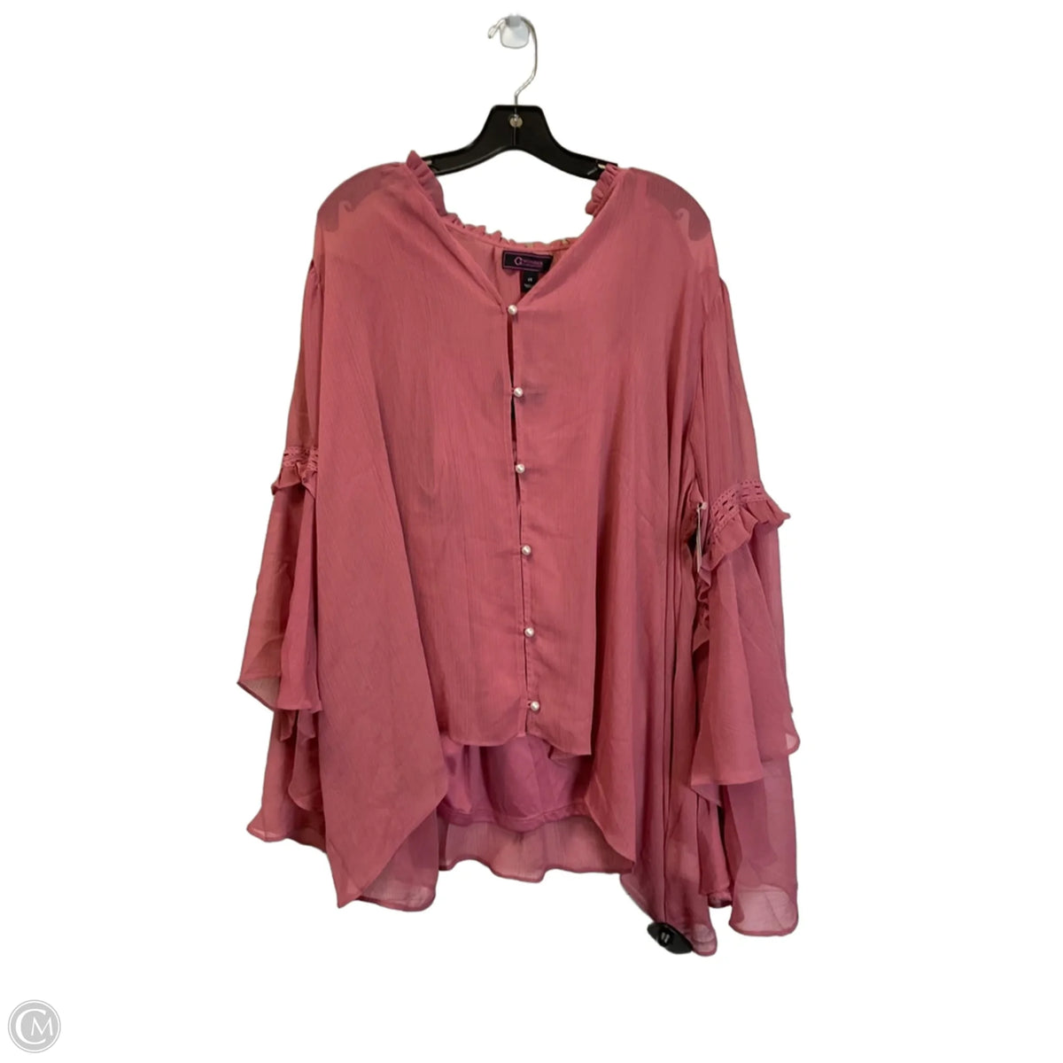 Top Long Sleeve Basic By Clothes Mentor In Pink, Size: 2x