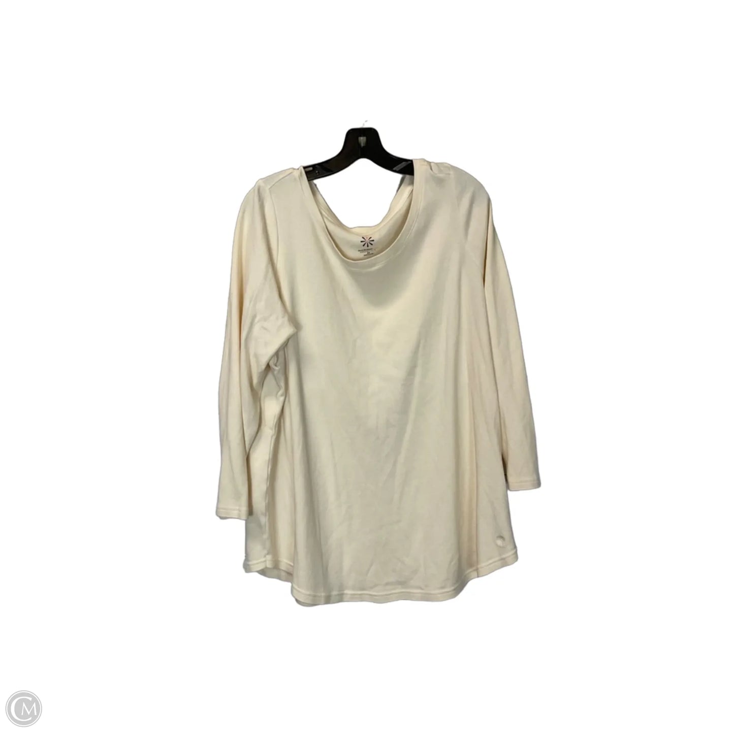 Top Long Sleeve Basic By Isaac Mizrahi Live Qvc In Cream, Size: 2x