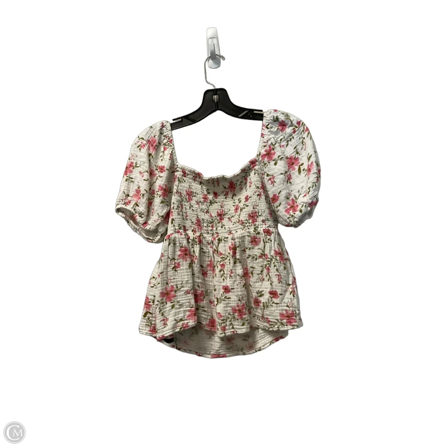 Top Short Sleeve Basic By Lush In White, Size: L