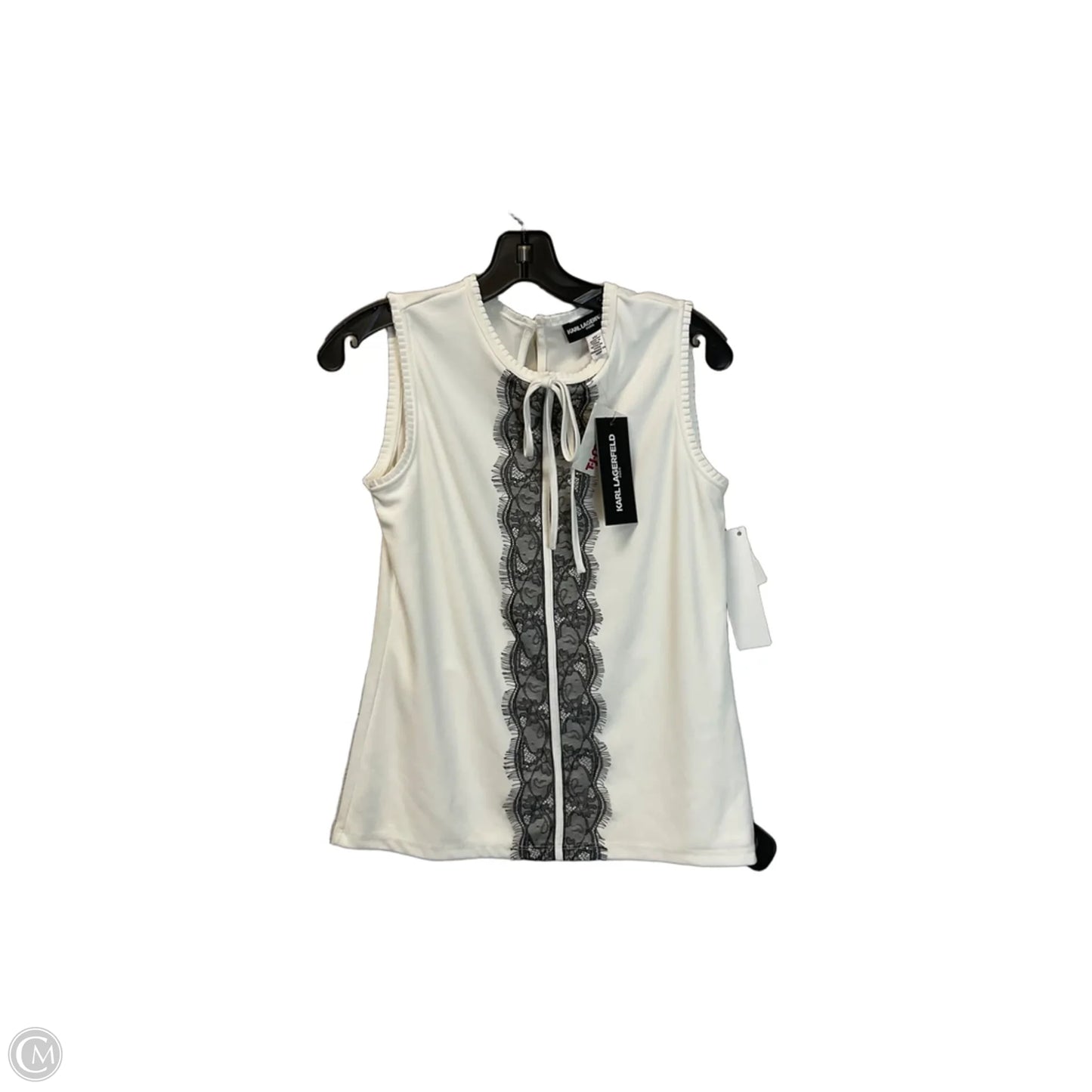 Top Sleeveless Designer By Karl Lagerfeld In White, Size: Xs