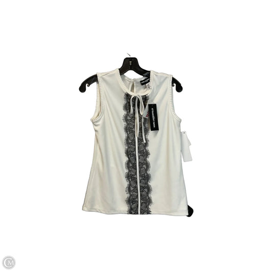 Top Sleeveless Designer By Karl Lagerfeld In White, Size: Xs