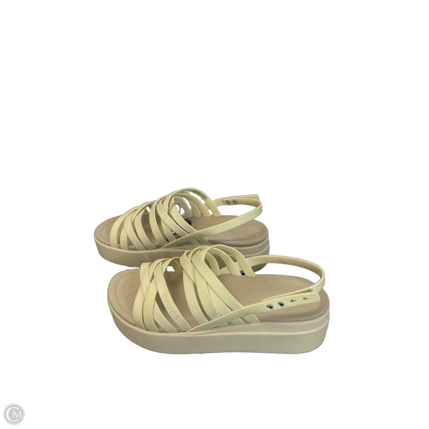 Sandals Flats By Crocs In Green, Size: 9