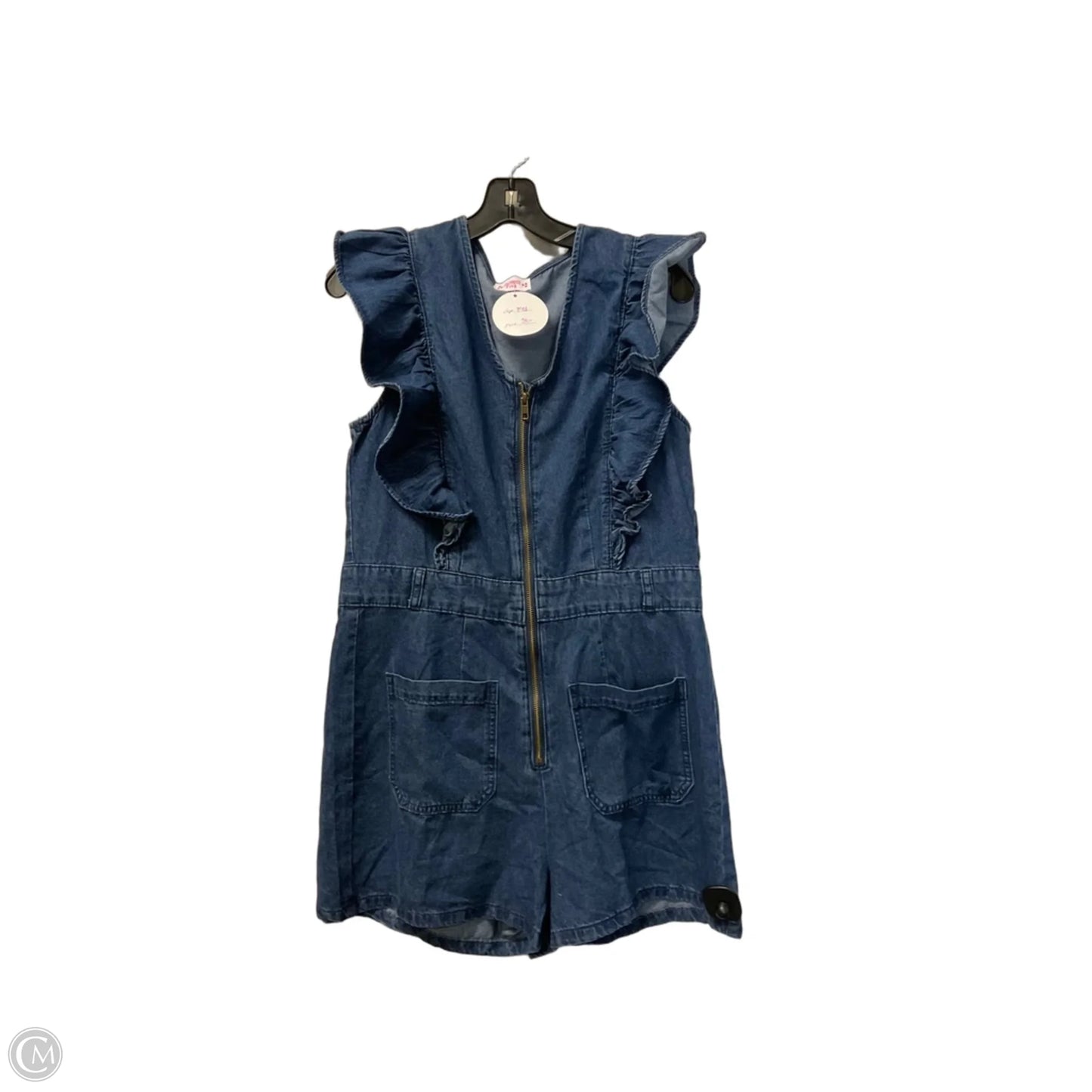 Romper By Almost Pink In Blue Denim, Size: M